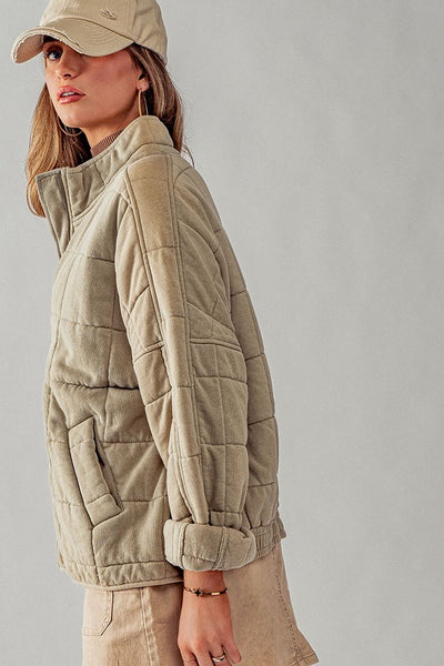 Hadley Quilted Knit Zip Up Jacket